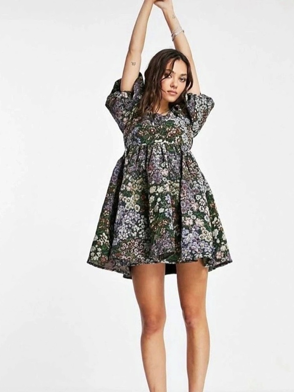 Sister Jane Floral Tapestry Babydoll Dress